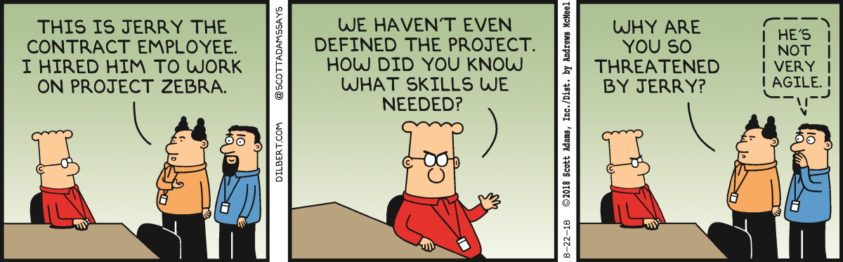 Dilbert still struggles working Agile – Agitma